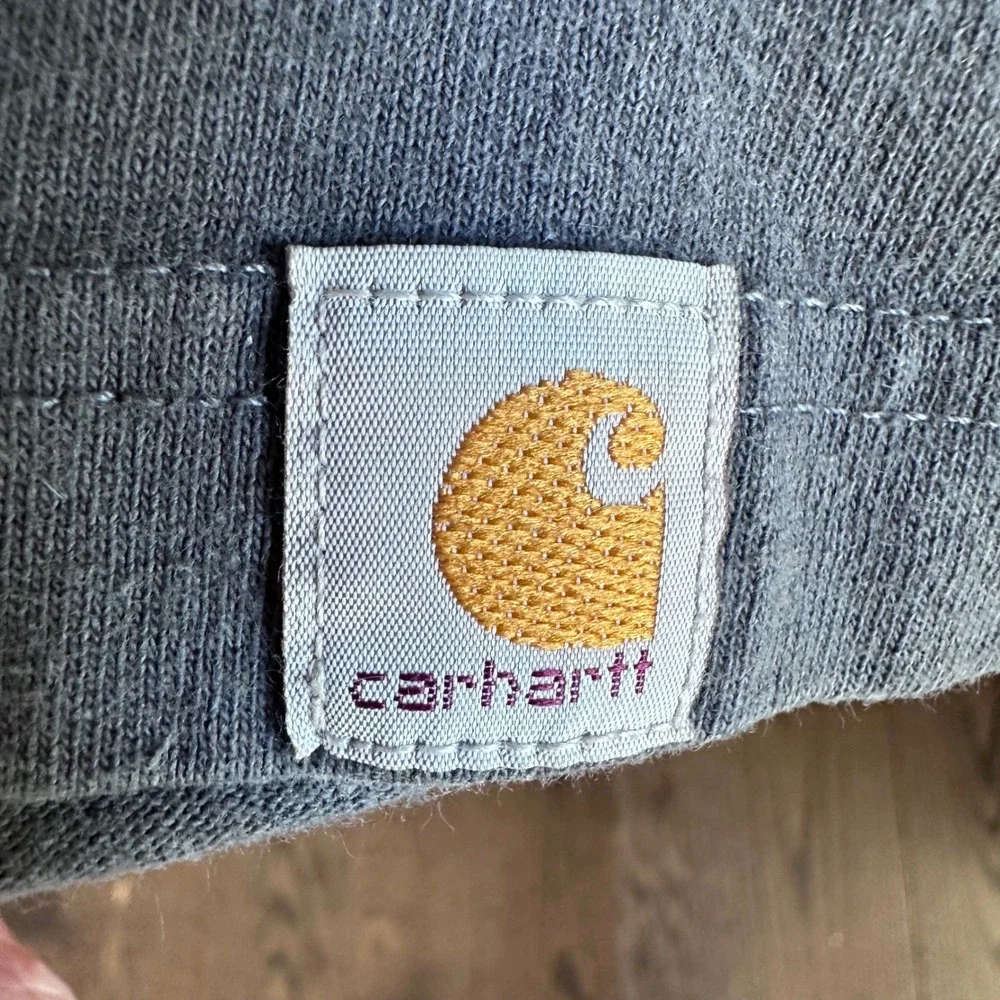 Carhartt Graphic Long Sleeve Shirt‎ Mens XL Gray Relaxed Fit STAINS